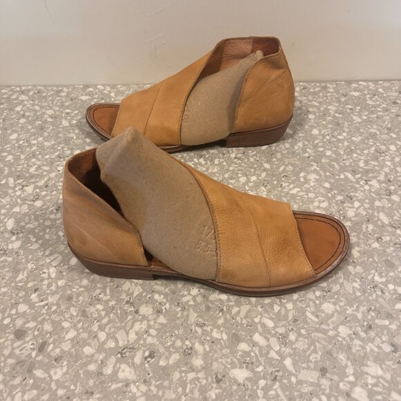 Free People Mont Blanc Asymmetrical Leather Sandal, Brown, Women’s Size 9.5 EUC - Picture 6 of 9